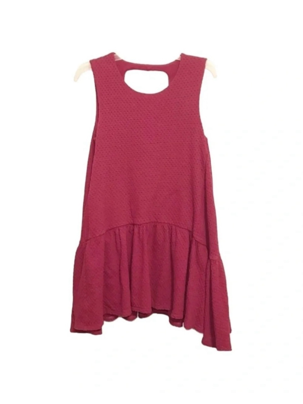 Free People Textured Mini Peplum Ruffle Dress